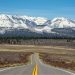 Highway 395 winding through the mountains in California